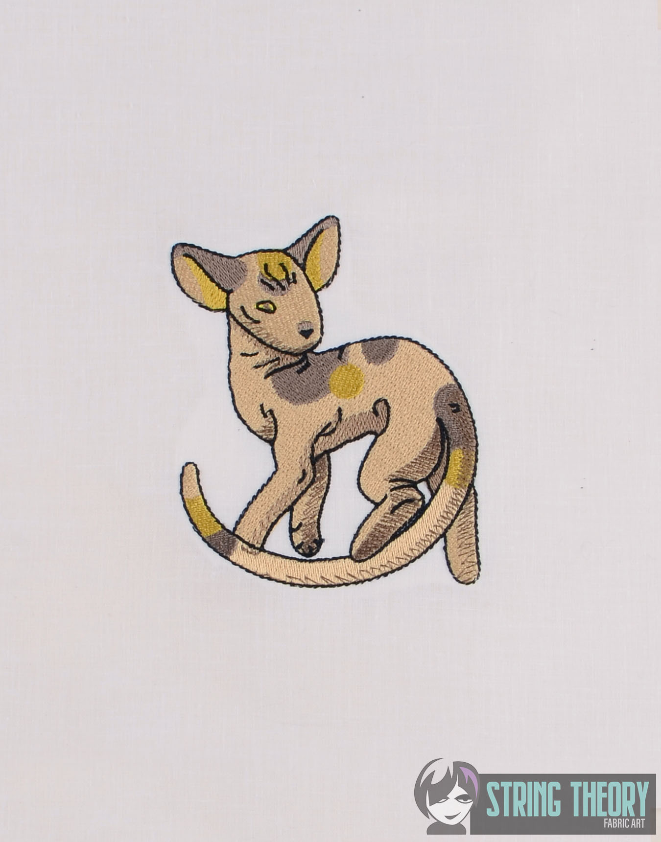 Floof and Beans Yellow Cat Machine Embroidery Design