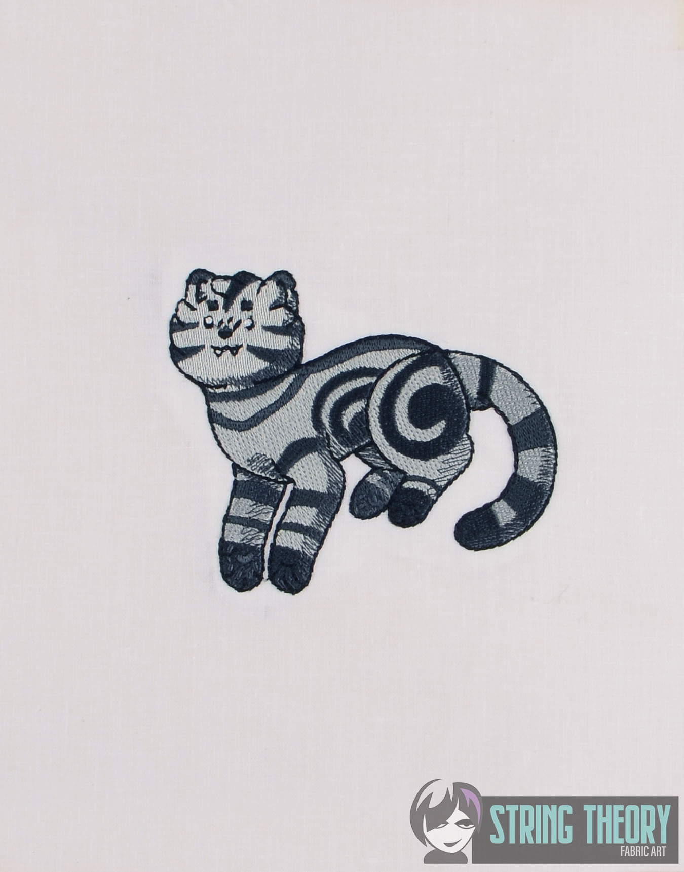 Floof and Beans Gray Cat Machine Embroidery Design