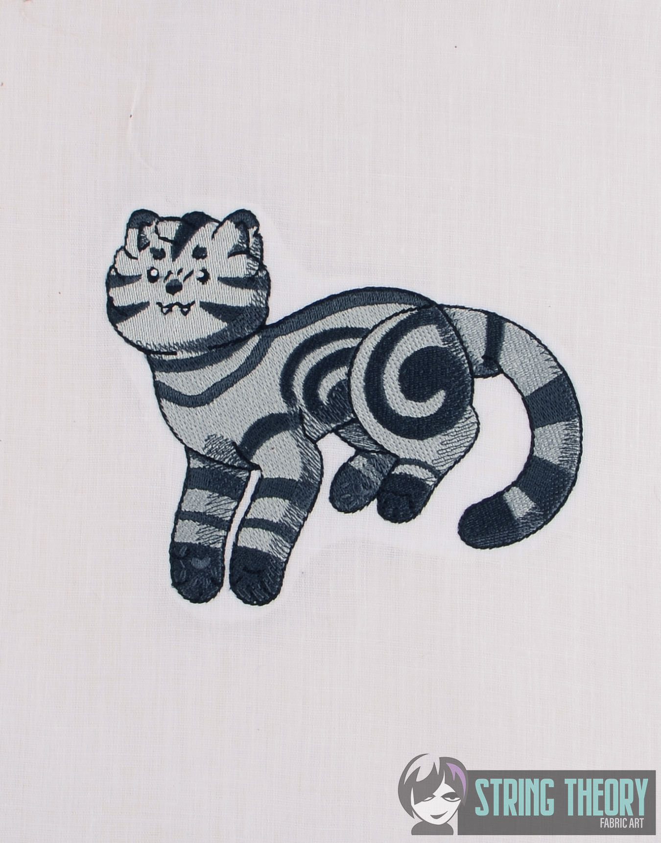 Floof and Beans Gray Cat Machine Embroidery Design