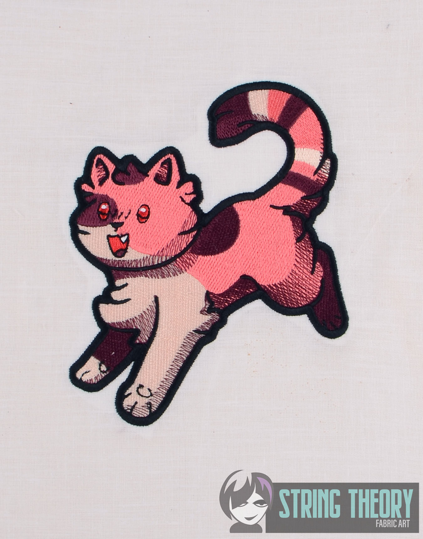 Floof and Beans Pink Cat Machine Embroidery Design