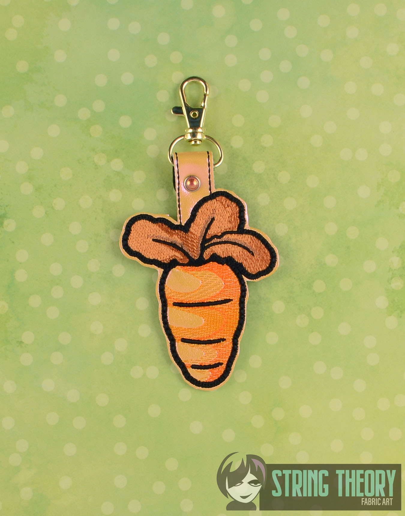 Floof and Beans Cat Carrot fob ITH Machine Embroidery Design
