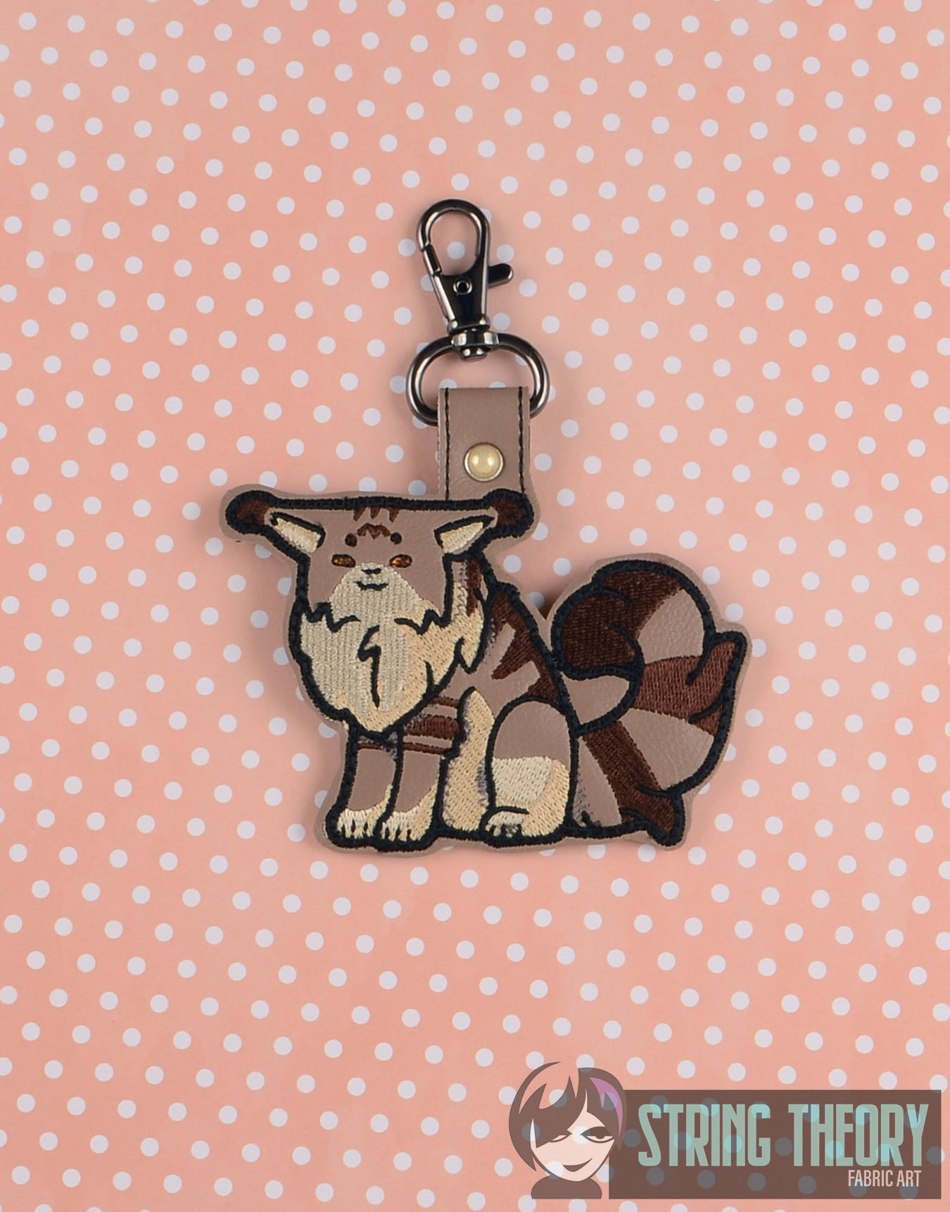 Floof and Beans Orange Cat fob ITH Machine Embroidery Design