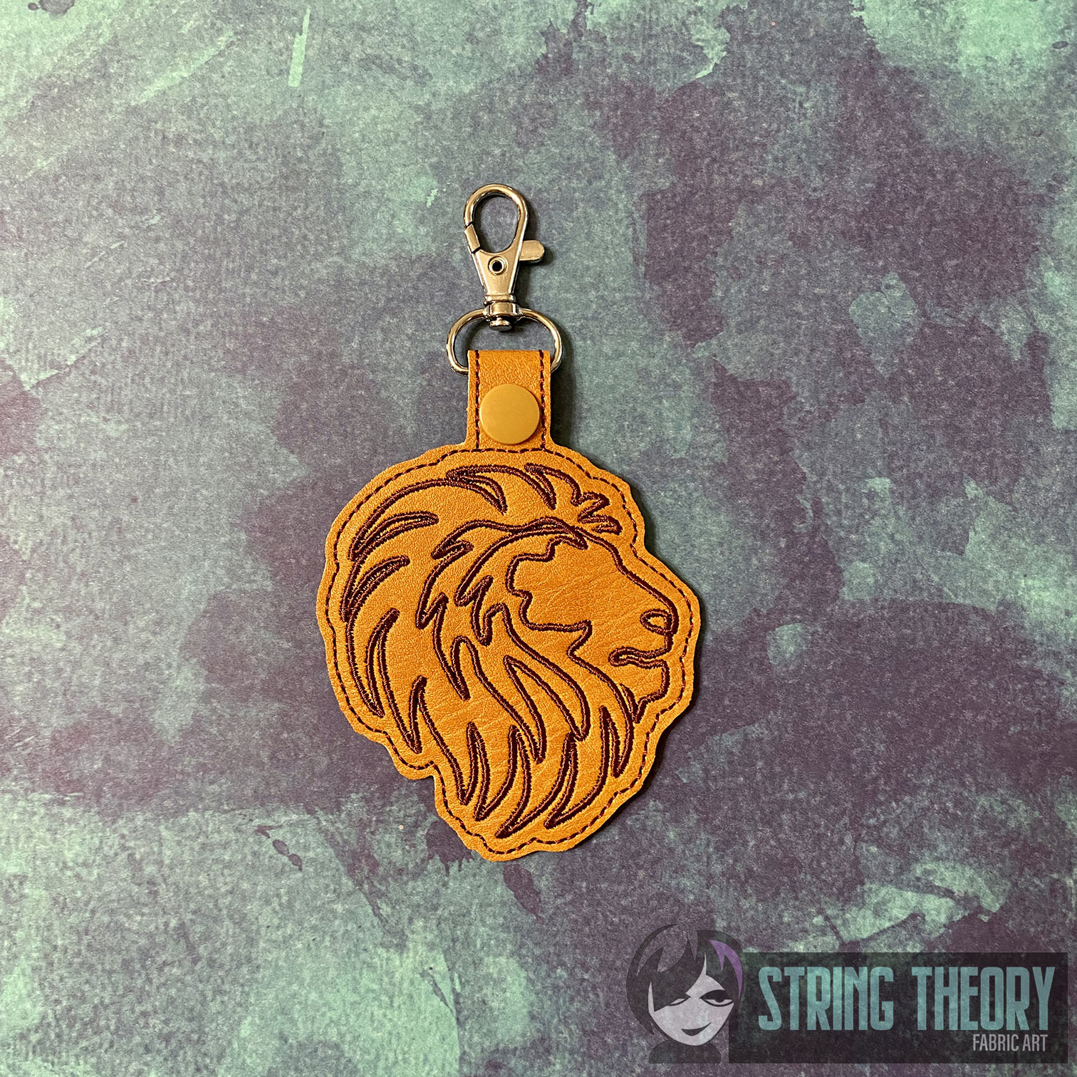 Continuous Line Lion Fob String Theory Fabric Art