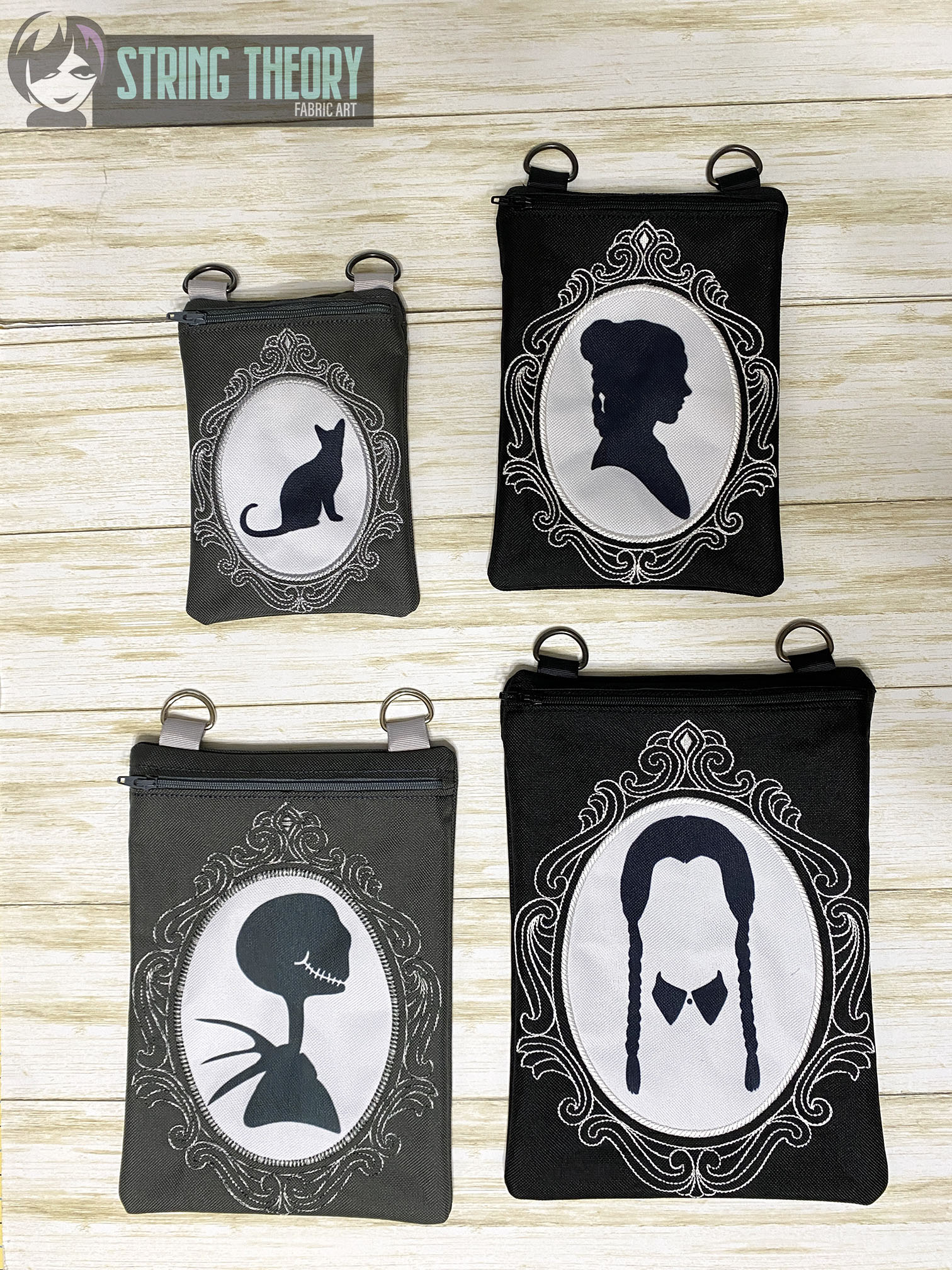 Cameo Appliqué Zip Bag ITH Machine Embroidery Design