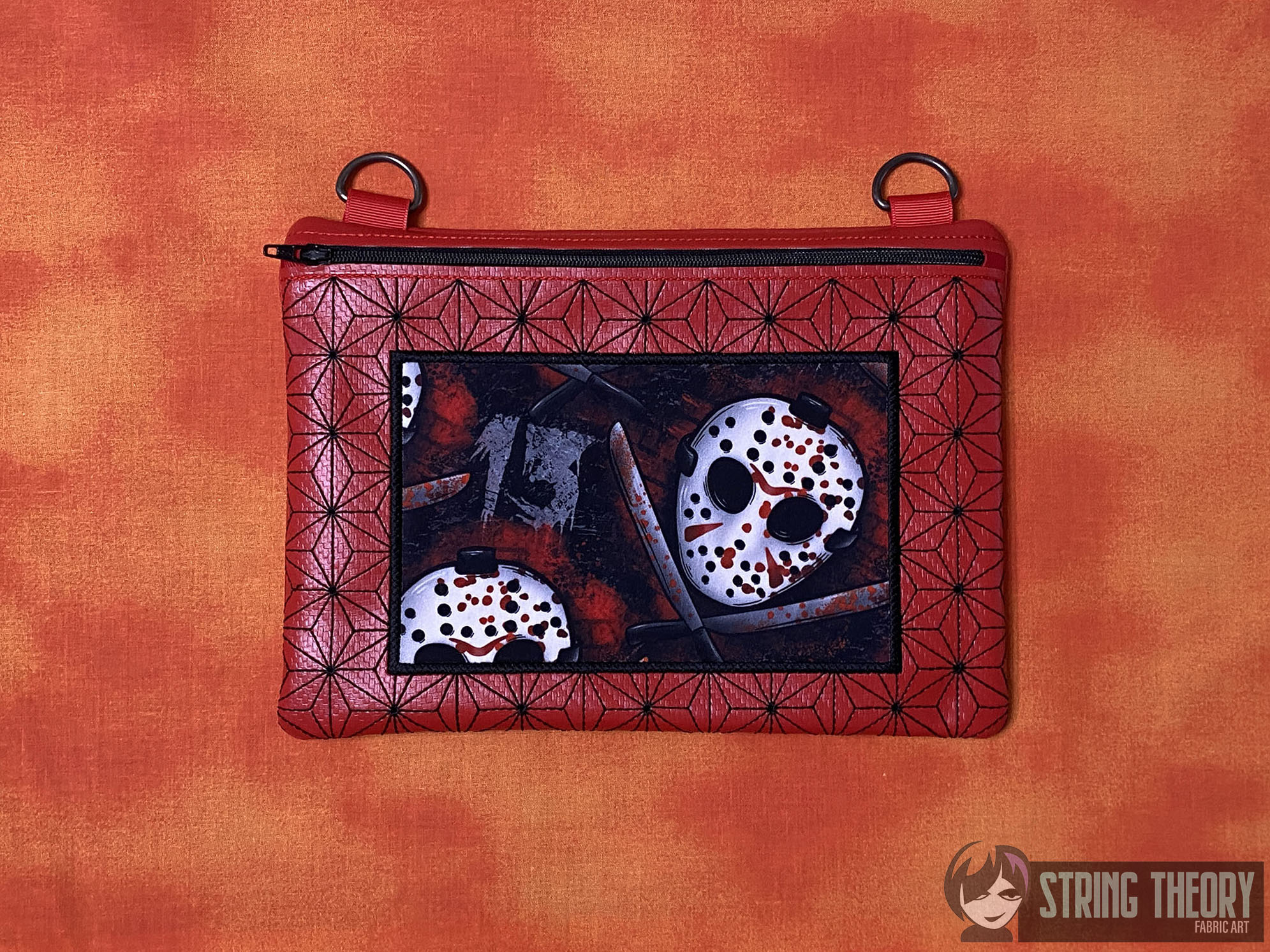 Geometric Appliqué Zip Bag ITH Machine Embroidery Design