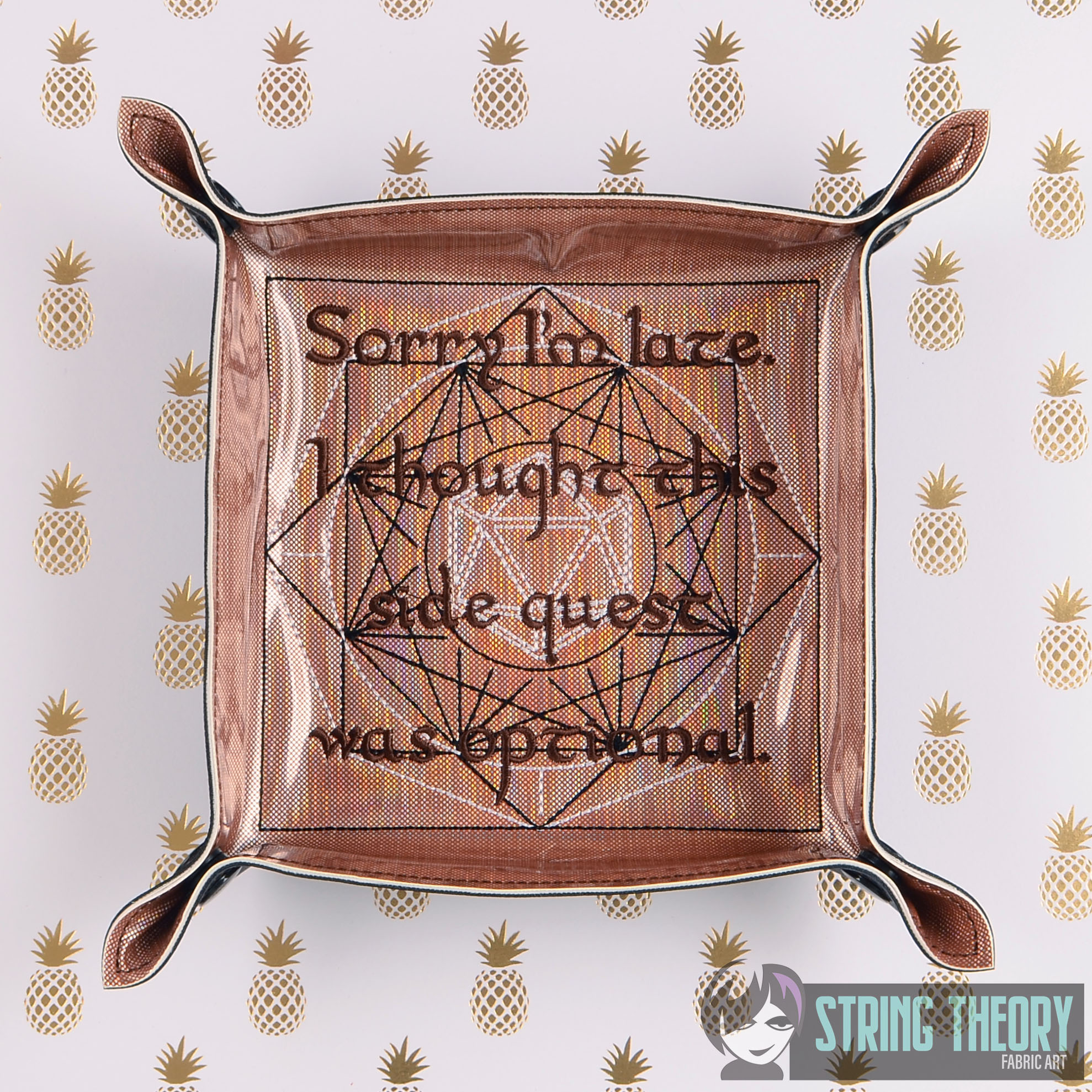 Optional Side Quest Dice Tray ITH Machine embroidery design