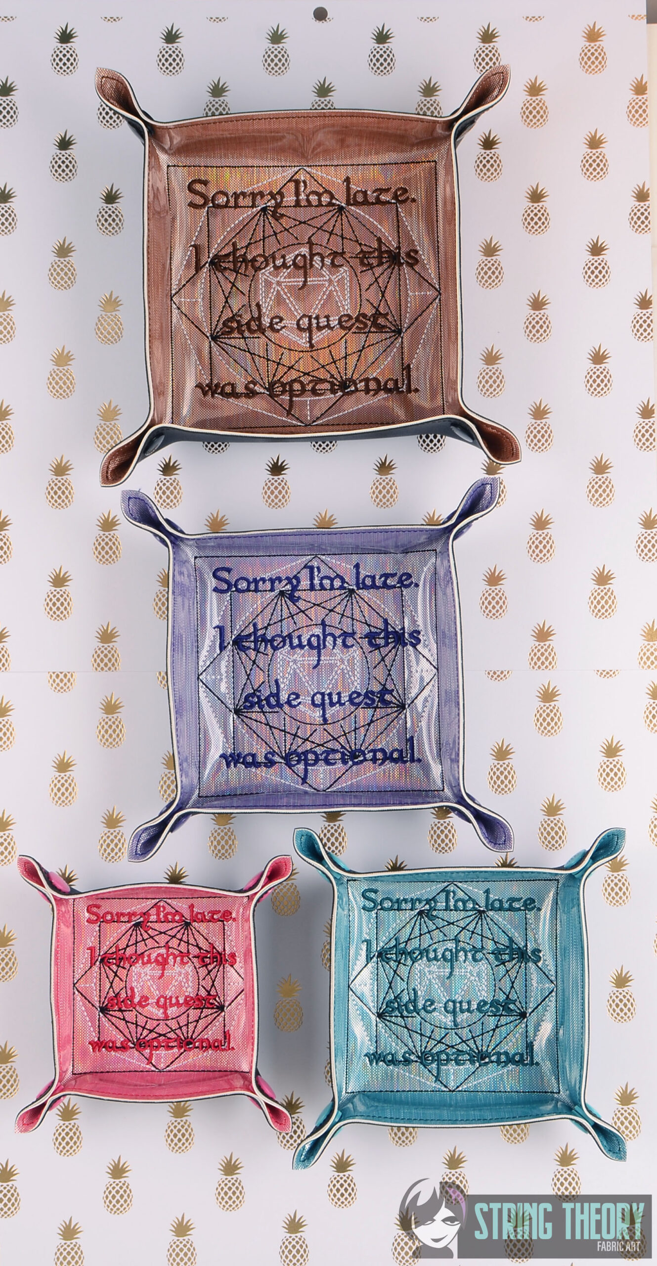 Optional Side Quest Dice Tray ITH Machine embroidery design
