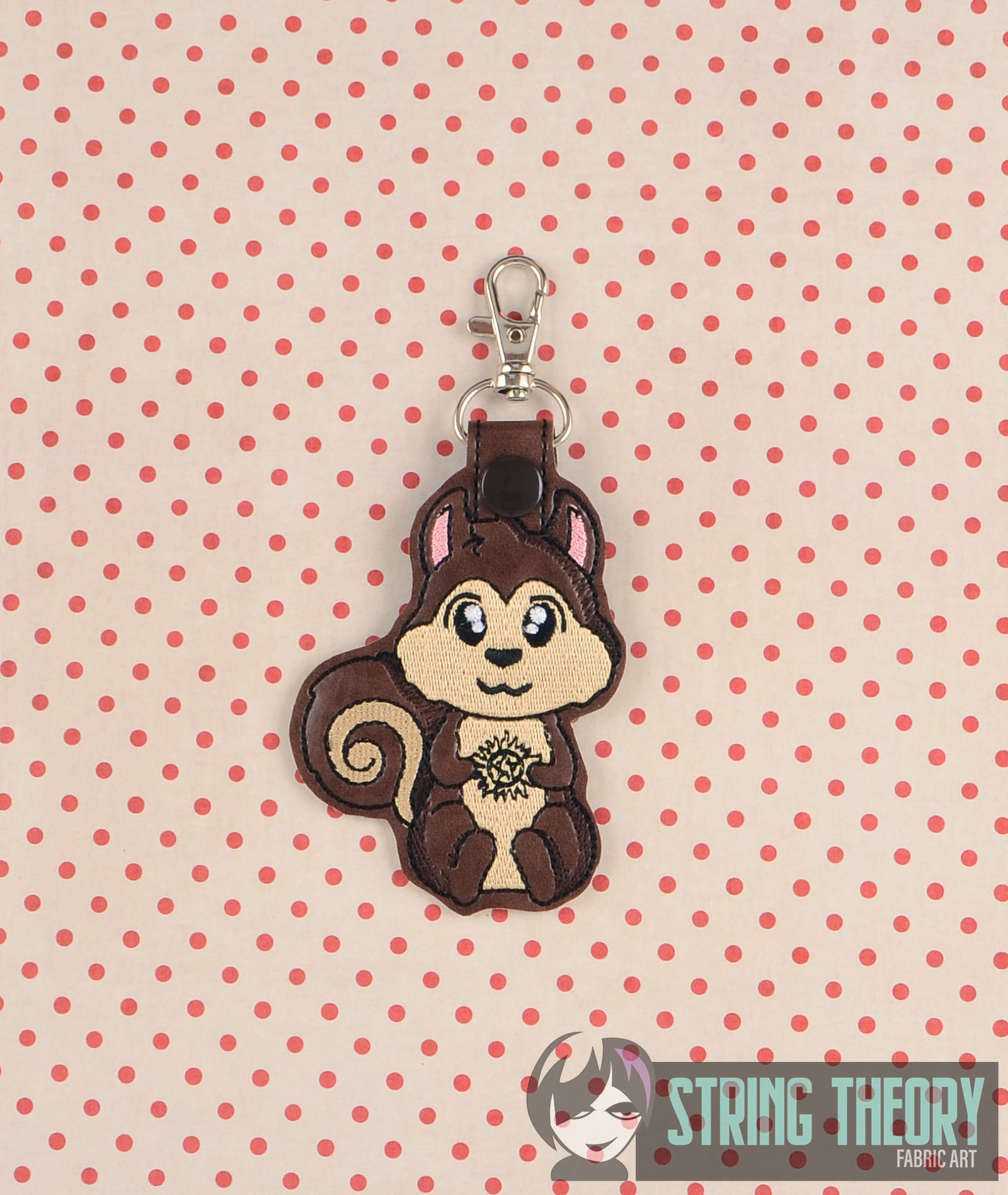 Supernatural Chibi Dean the Squirrel Fob ITH Machine embroidery design