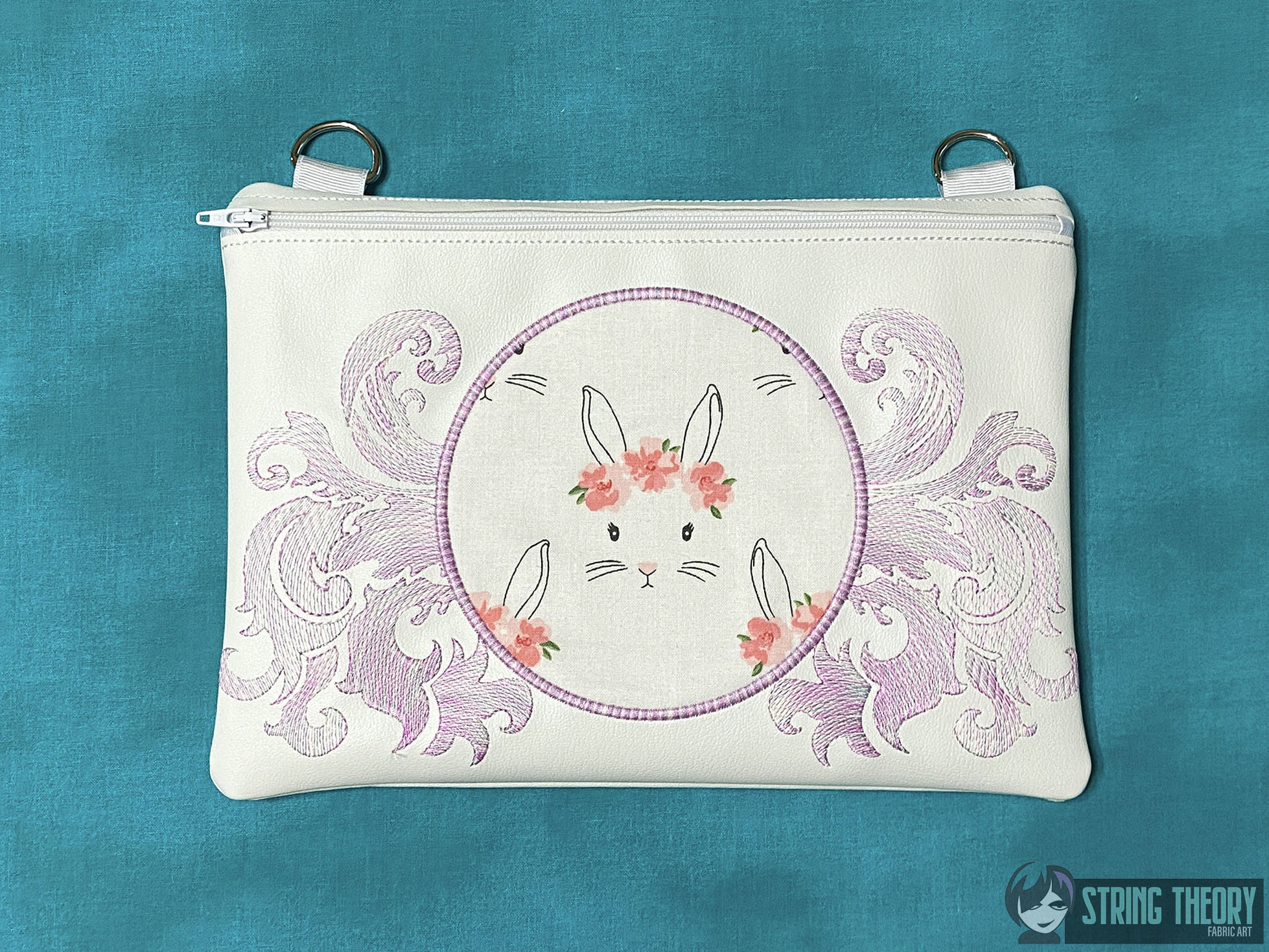 Scroll Frame Appliqué Zip Bag ITH Machine embroidery design