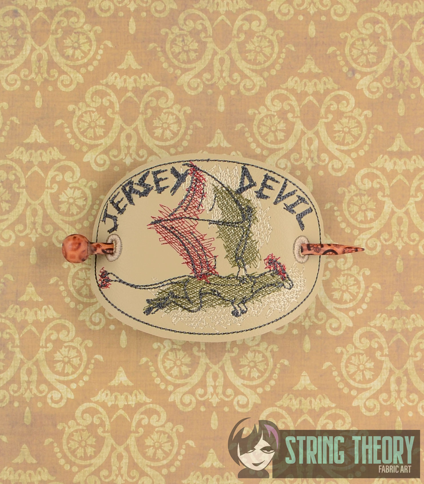 Cryptid Hunter Jersey Devil Bun Cover ITH Machine embroidery design