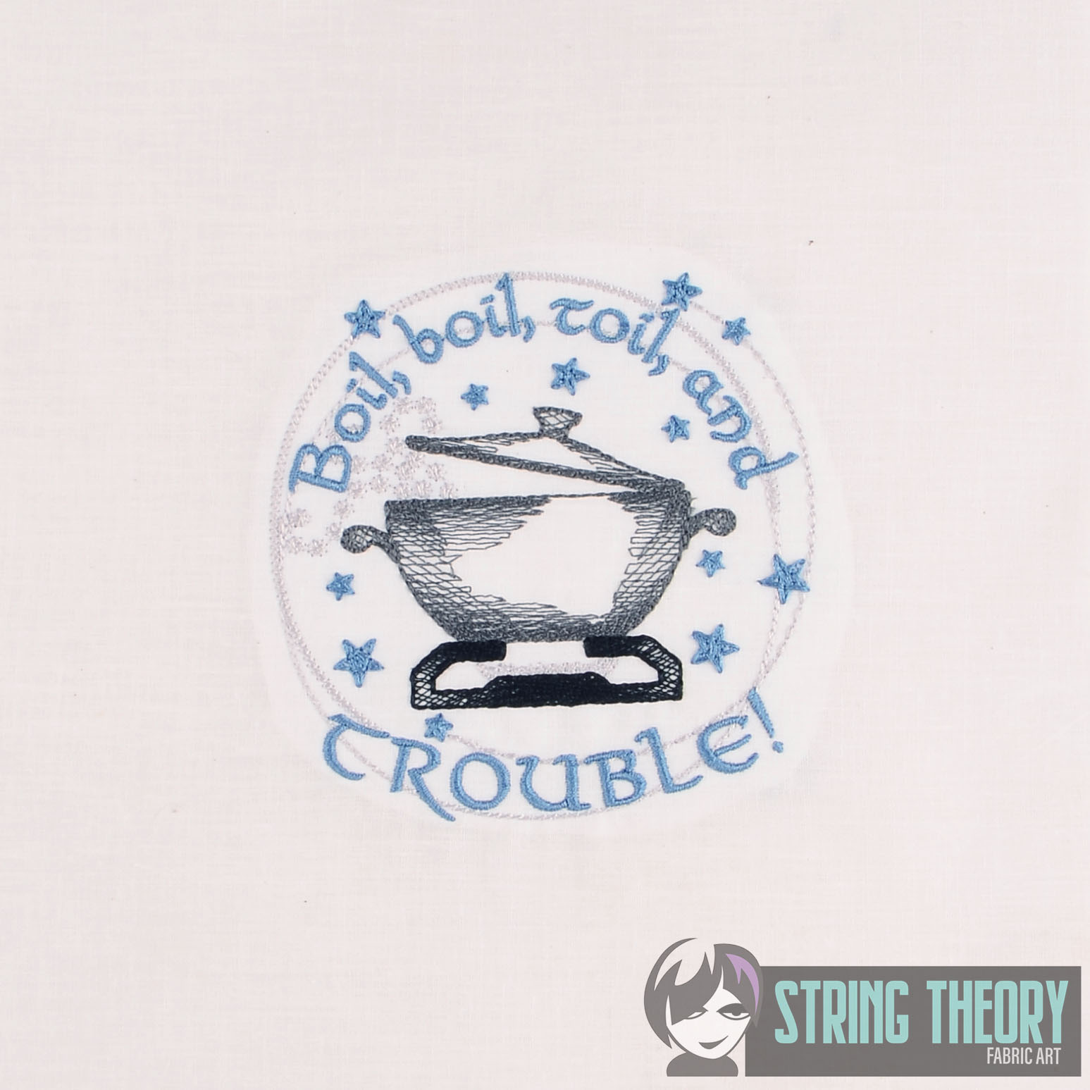 Boil Boil Toil and Trouble Kitchen Witch Machine embroidery design