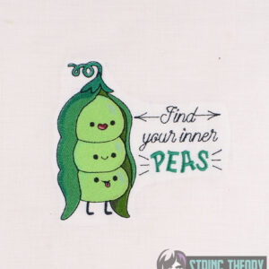 Find Your Inner Peas machine embroidery design