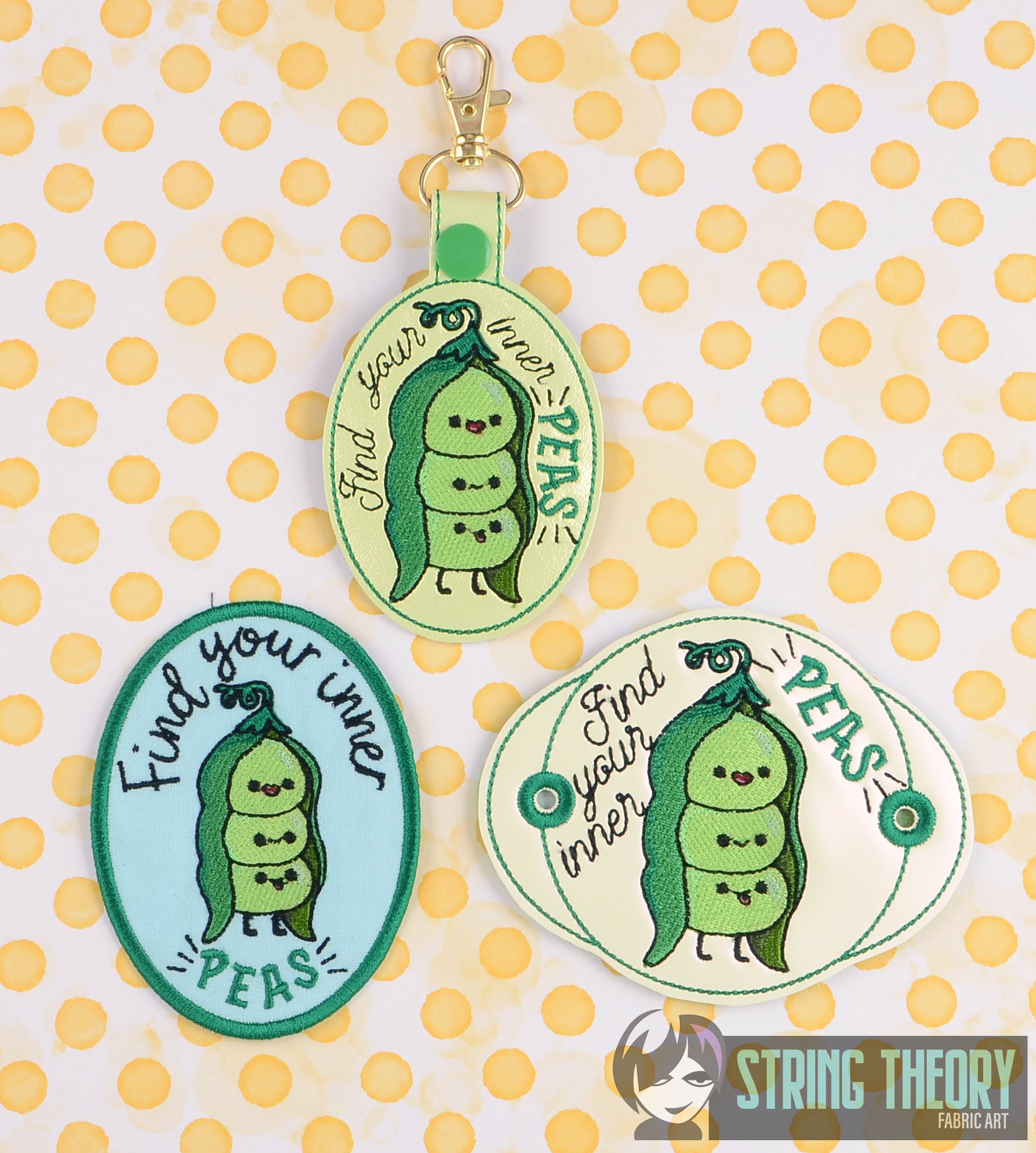 Find Your Inner Peas ITH machine embroidery design