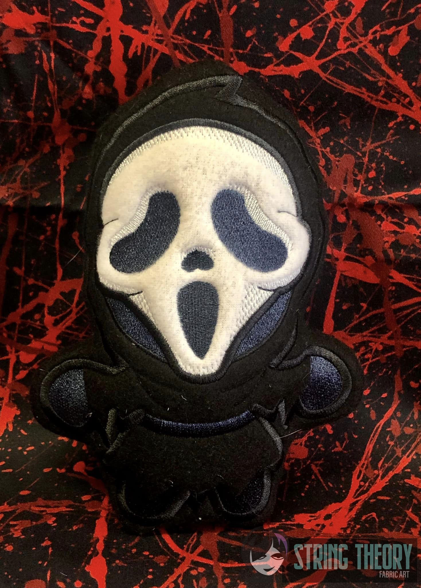 Chibi Ghost Face Stuffie ITH Machine embroidery design