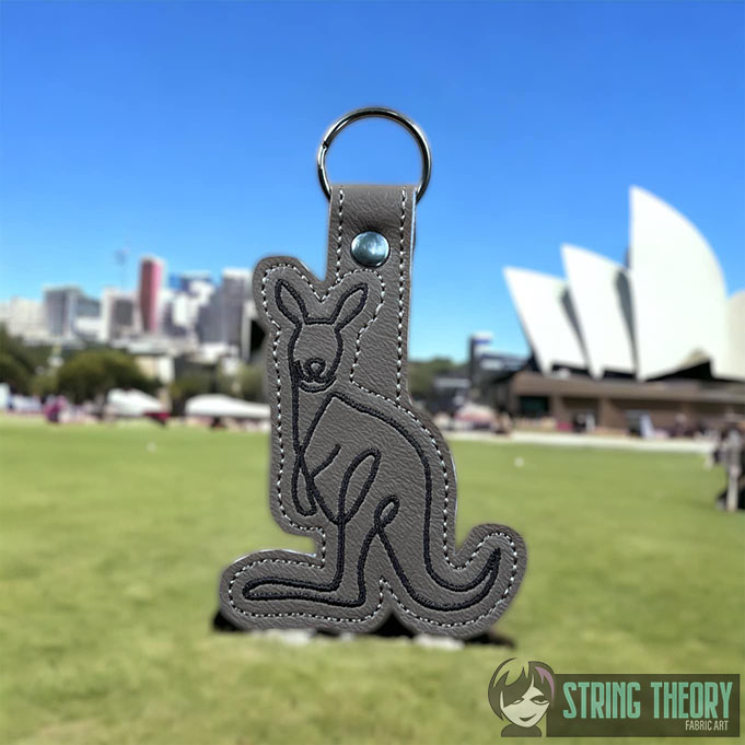 Continuous Line Kangaroo Fob ITH machine embroidery design