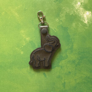 Continuous Line Elephant Fob ITH machine embroidery design