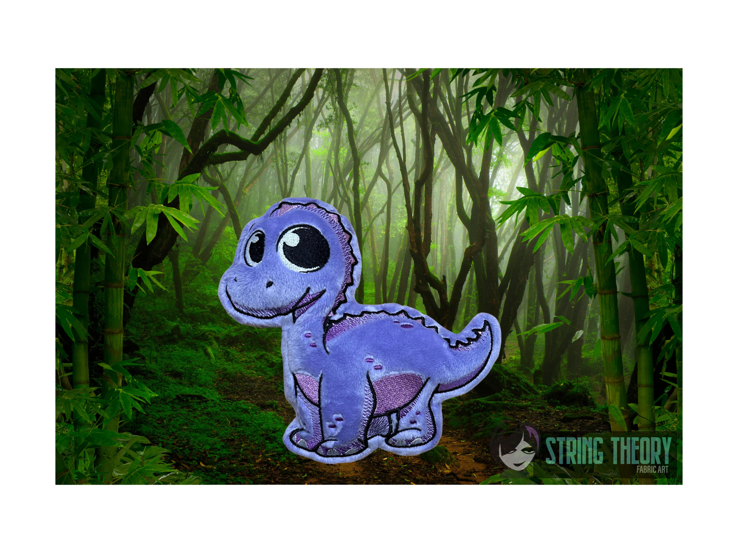 Chibi Dinosaur Stuffie ITH Machine Embroidery Design