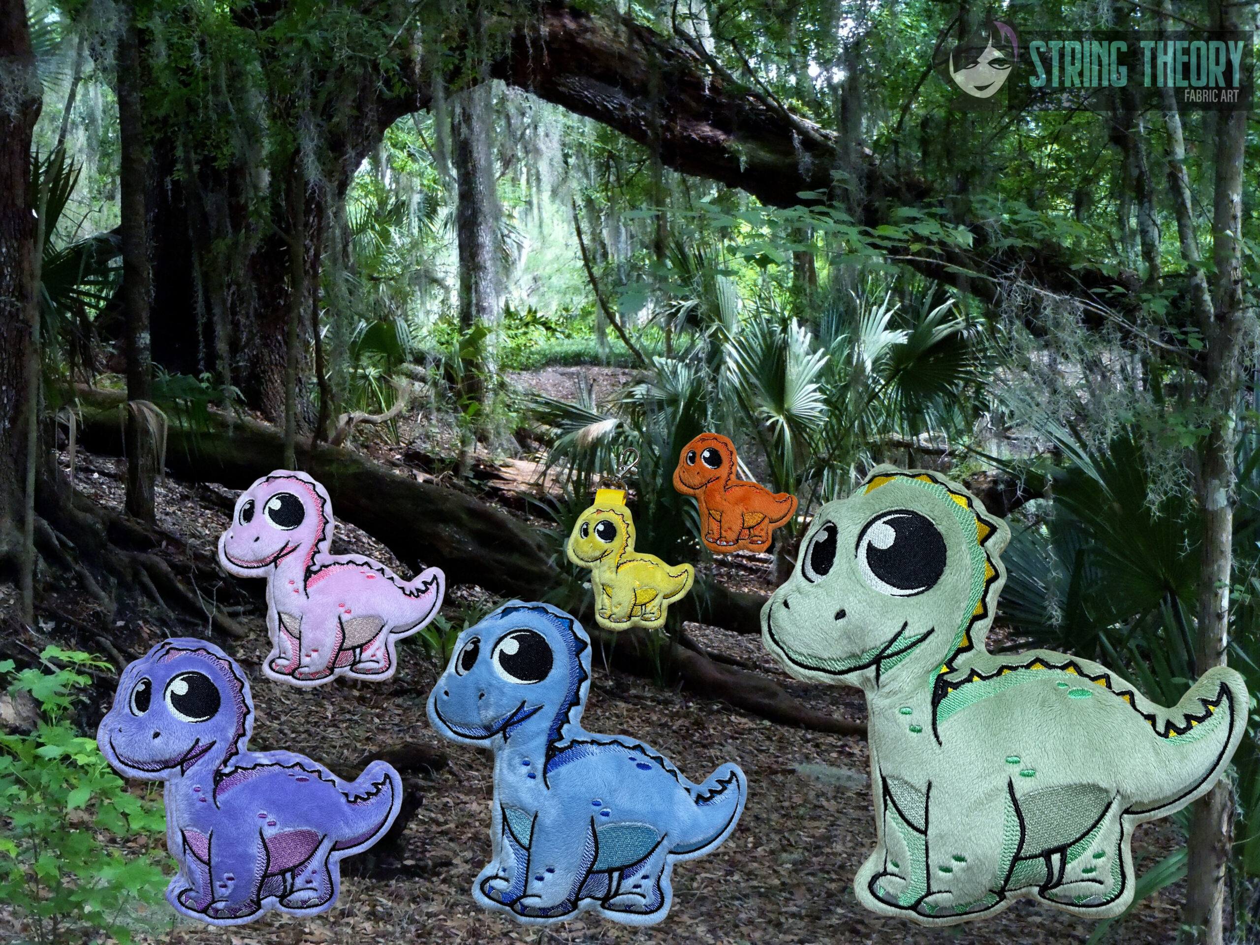 Chibi Dinosaur Stuffie ITH Machine Embroidery Design