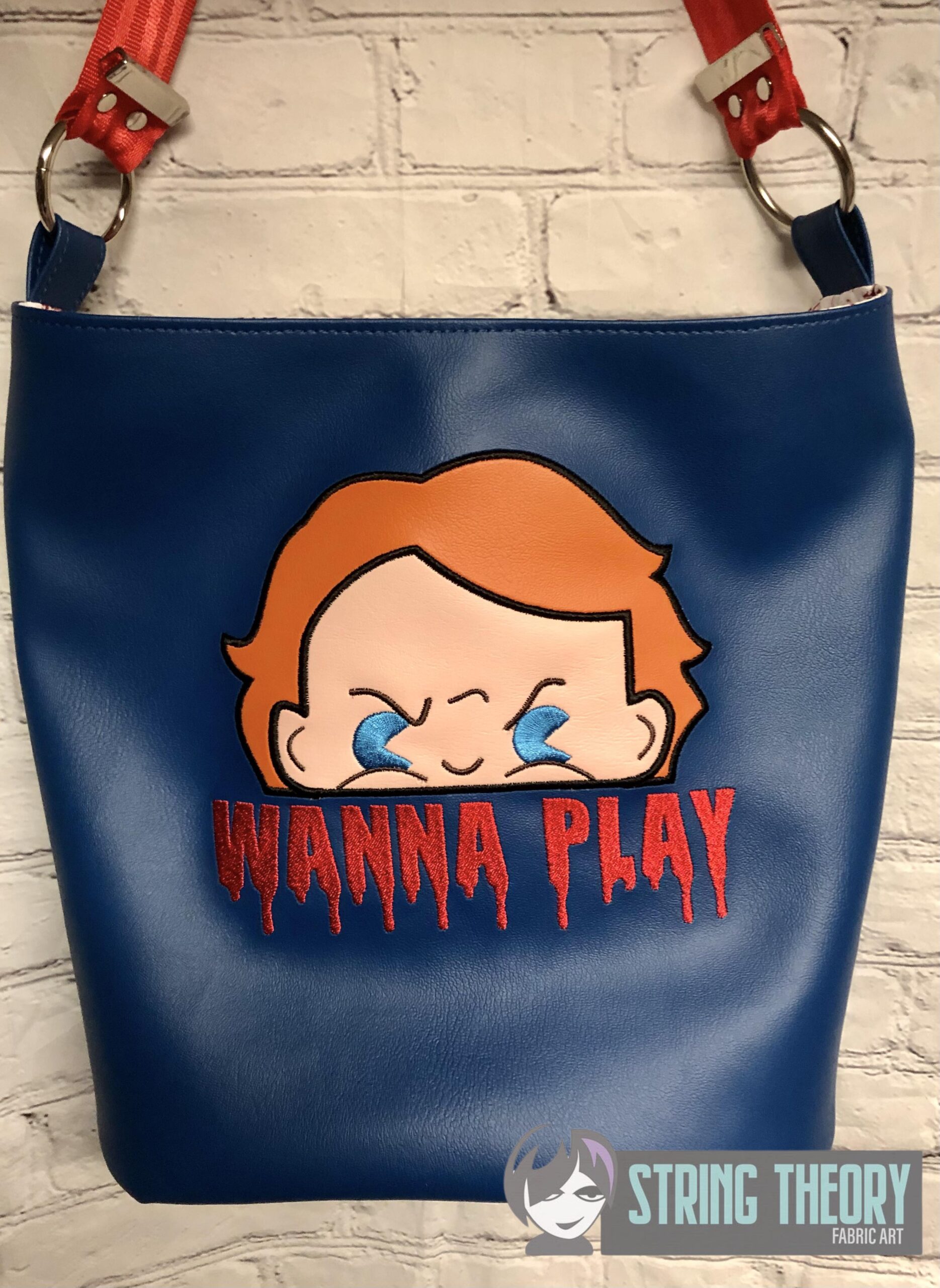 Chibi Chucky Peeker machine embroidery design