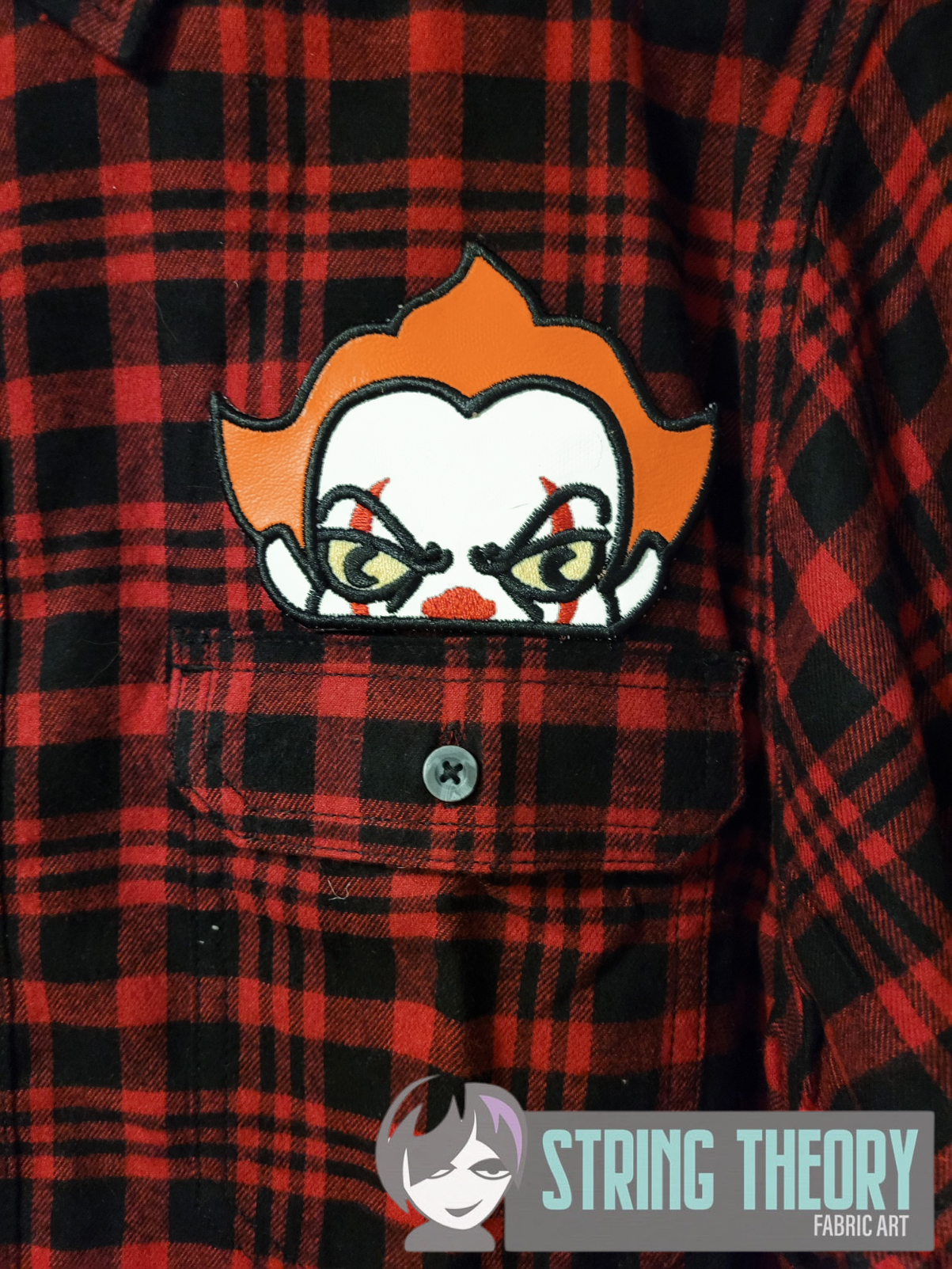 Chibi Pennywise Peeker machine embroidery design