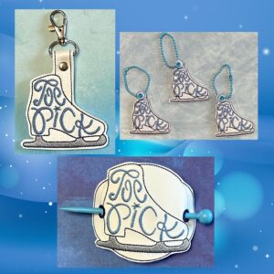 Toe Pick Ice Skate ITH Machine Embroidery design