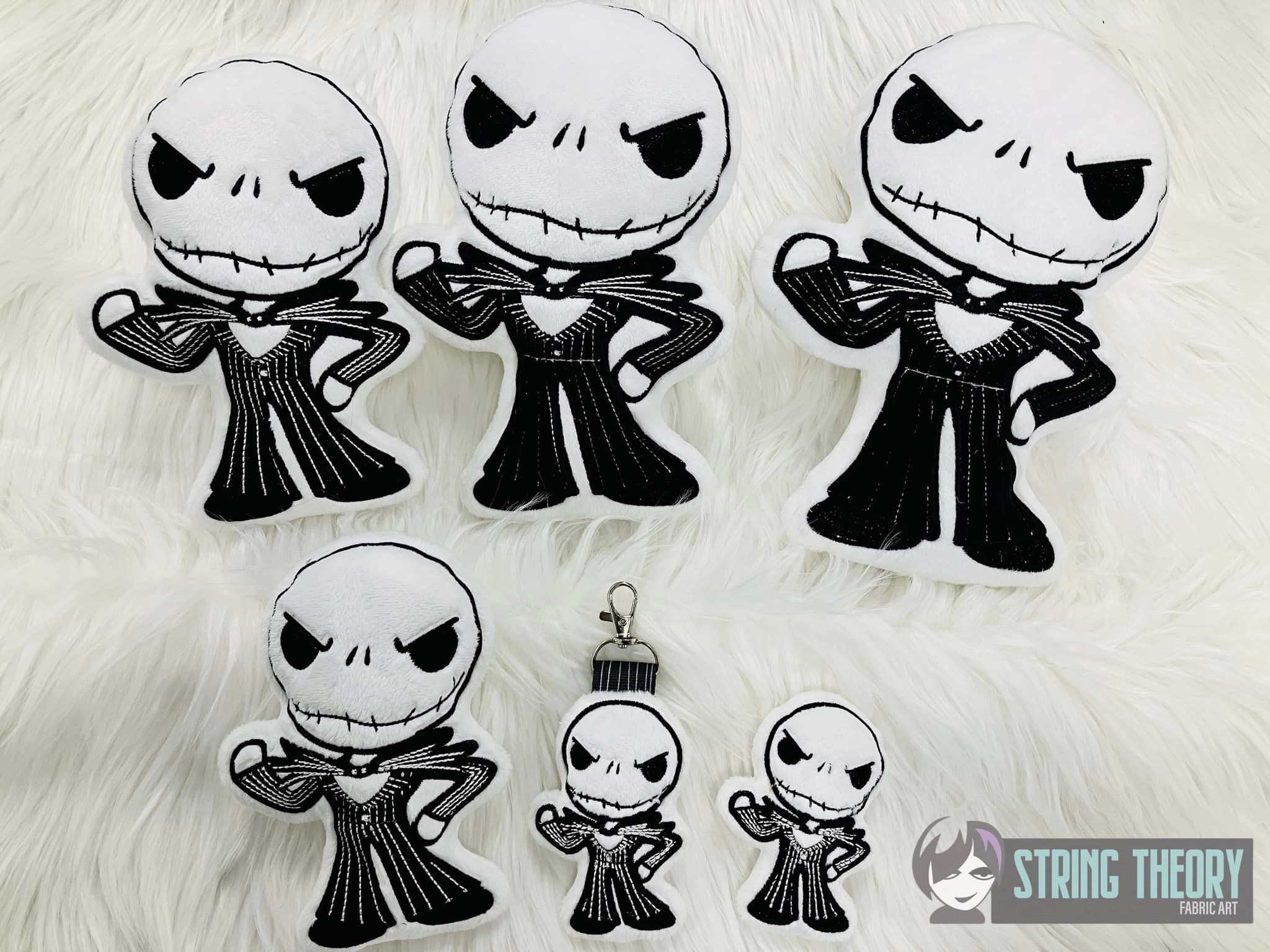 Chibi Jack Skellington Stuffie ITH machine embroidery design