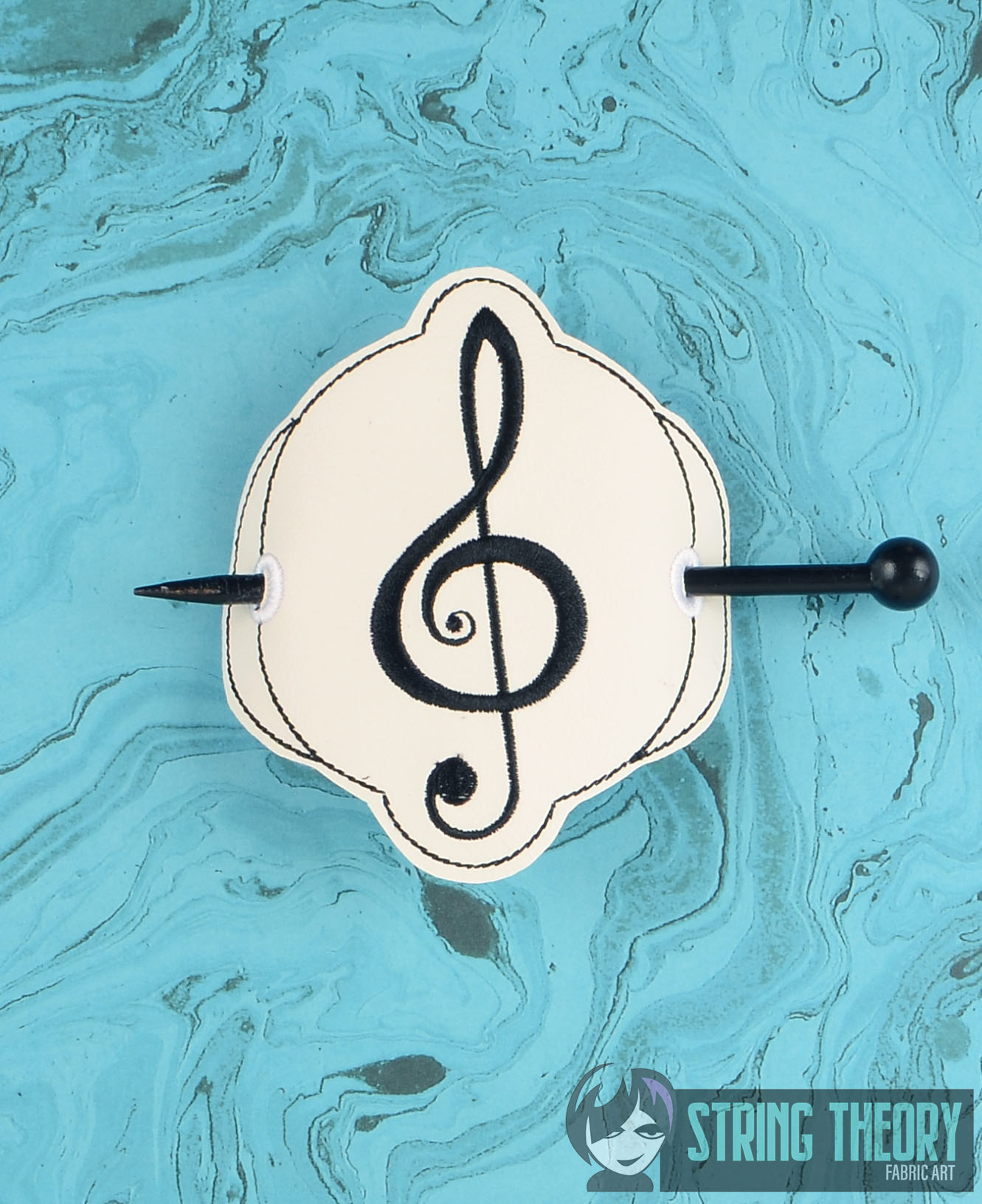 Treble Clef Bun Cover ITH machine embroidery design