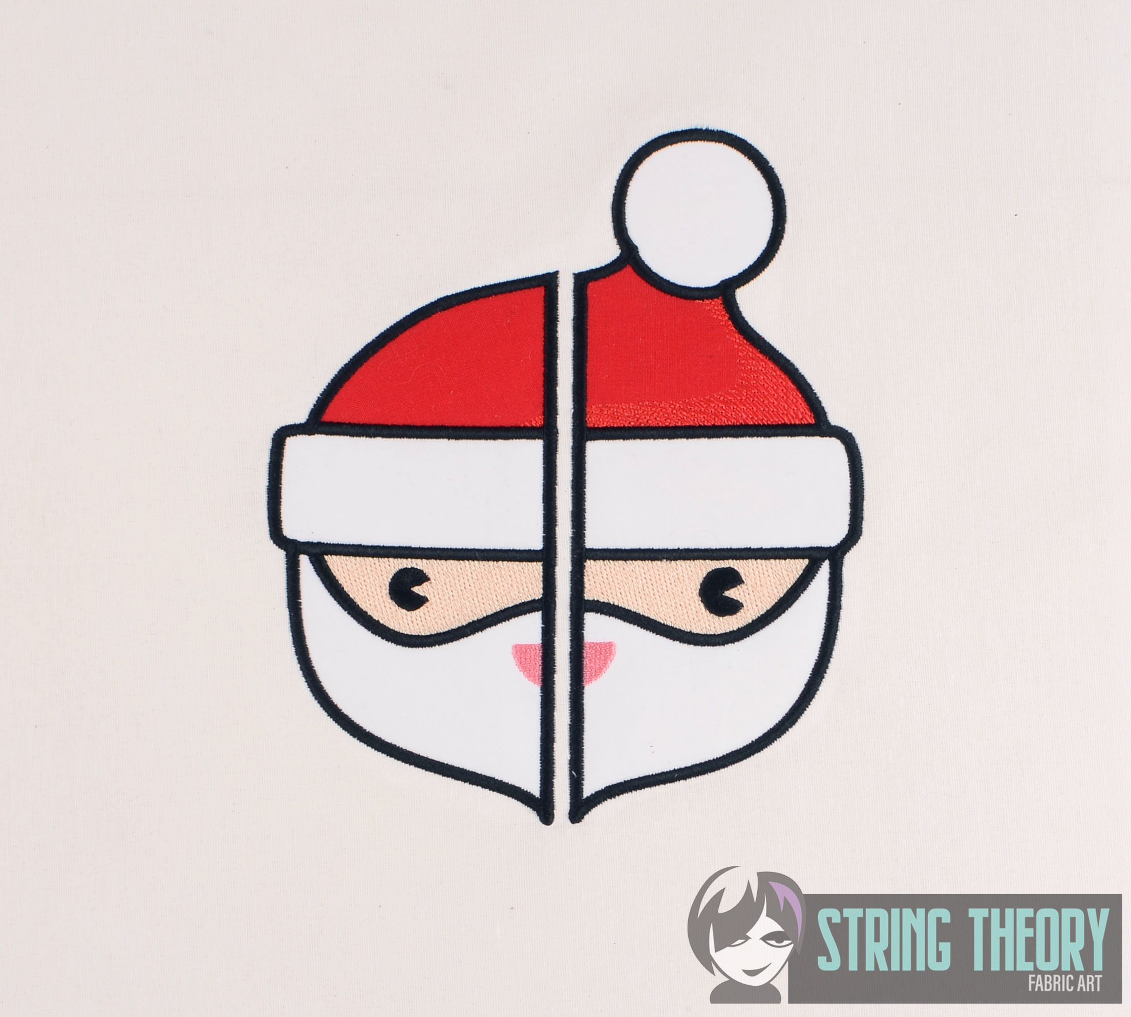 Chibi Santa Split Machine Embroidery Design