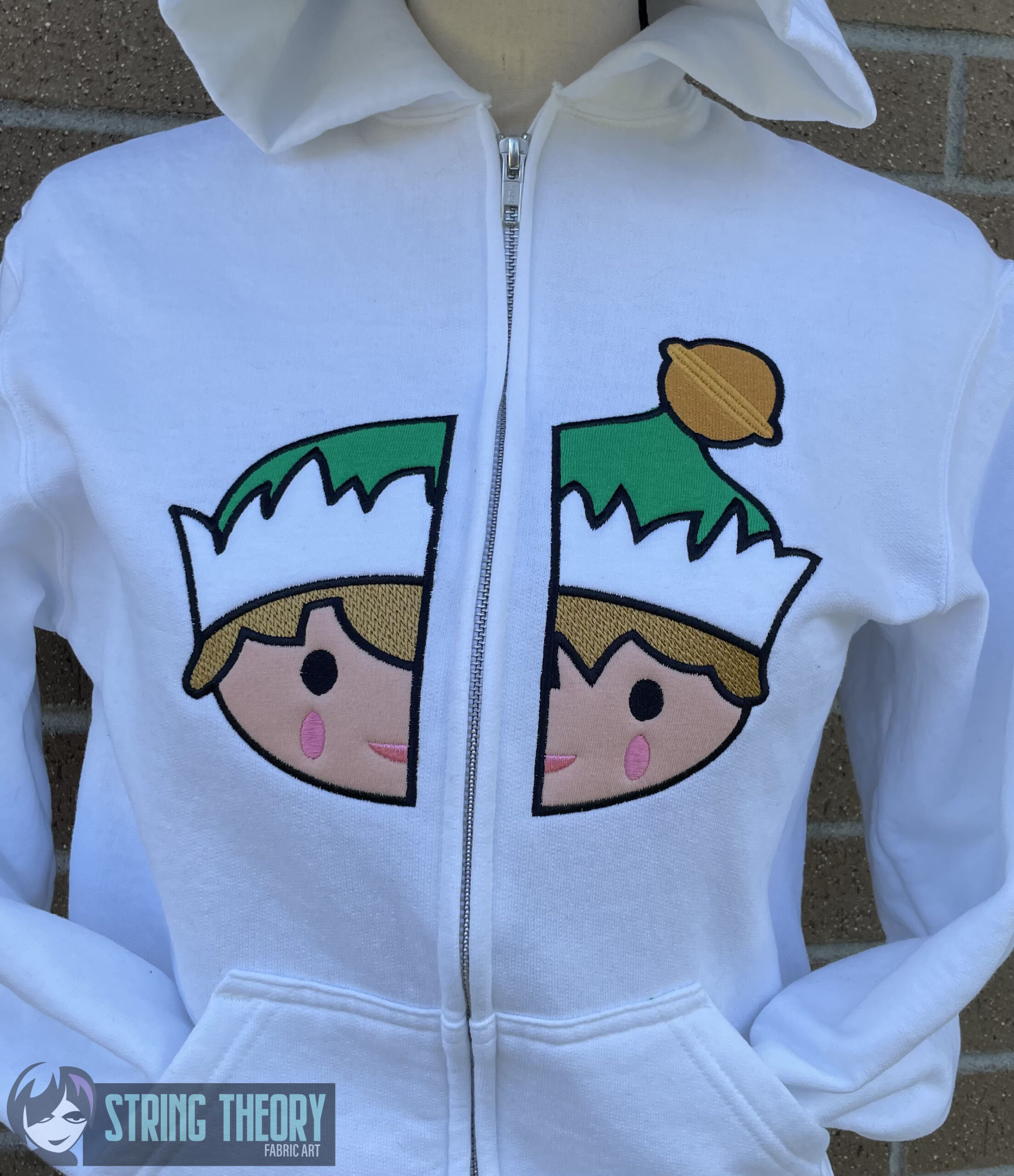 Chibi Elf Split – String Theory Fabric Art