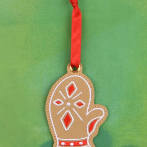 Gingerbread Cookie Mitten Ornament ITH machine embroidery design