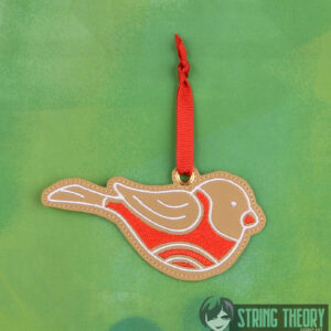 Gingerbread Cookie Dove Ornament ITH machine embroidery design