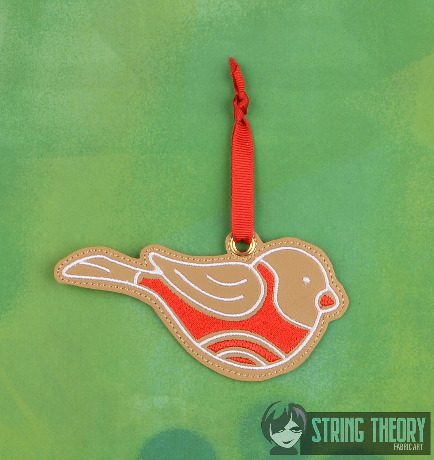 Gingerbread Cookie Dove Ornament ITH machine embroidery design
