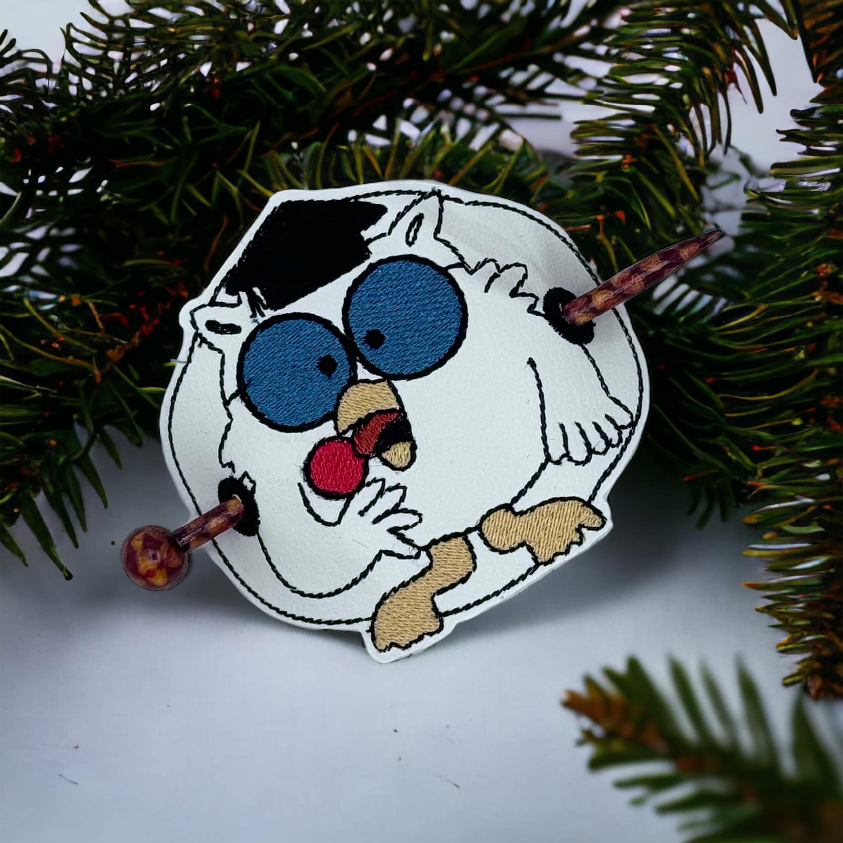 Tootsie Pop Owl bun cover ITH machine embroidery design