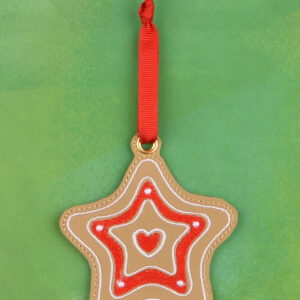 Gingerbread Cookie Star Ornament ITH machine embroidery design