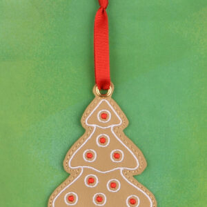 Gingerbread Cookie Tree Ornament ITH machine embroidery design
