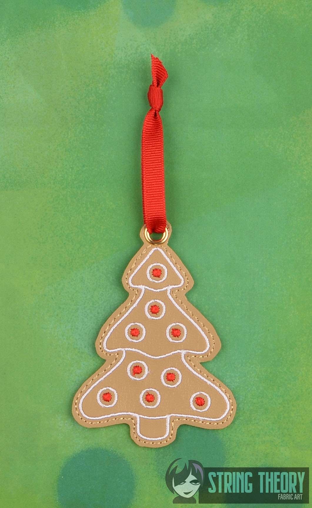 Gingerbread Cookie Tree Ornament ITH machine embroidery design