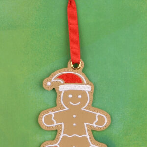 Gingerbread Man Cookie Ornament ITH machine embroidery design
