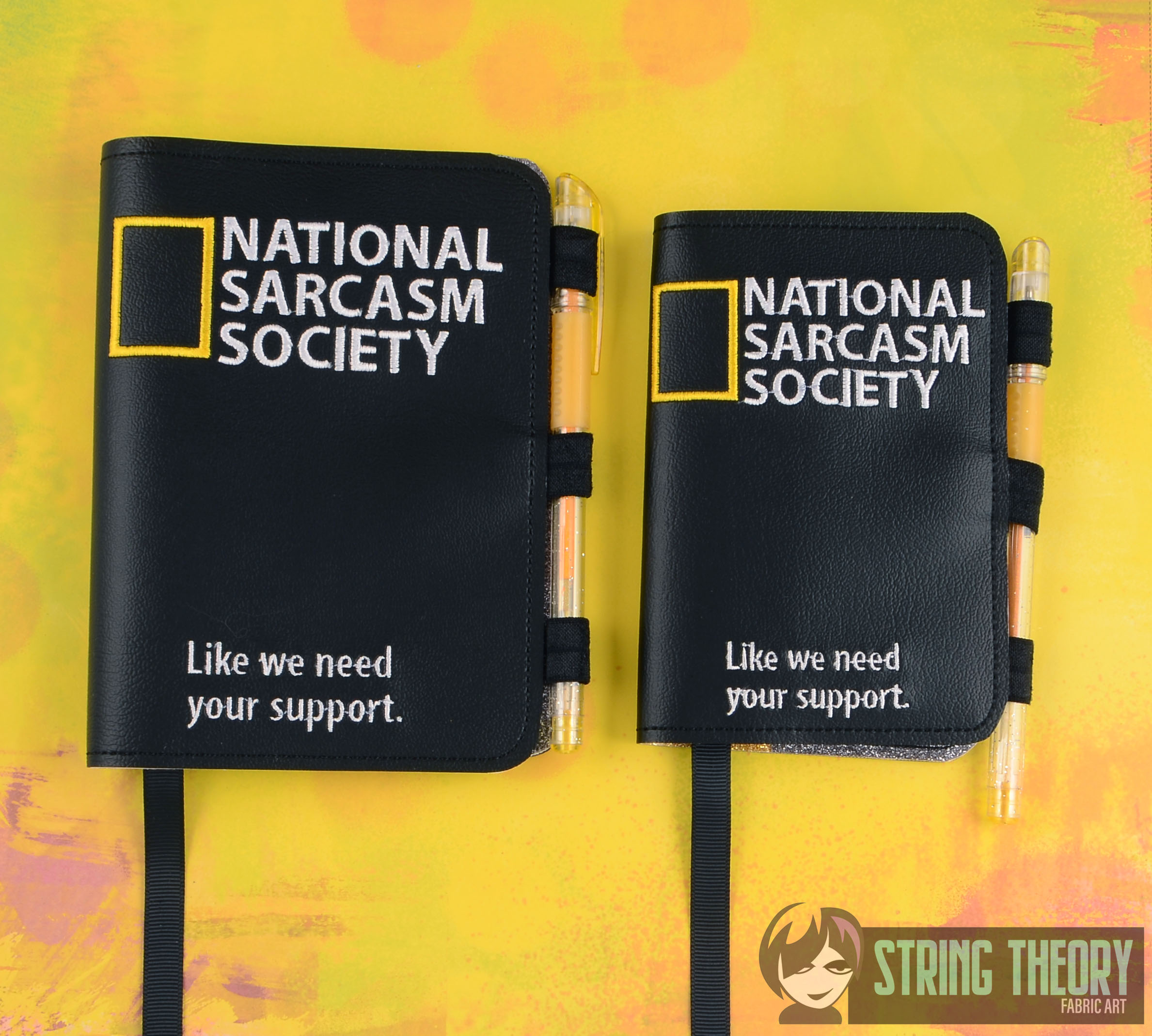 National Sarcasm Society Notebook Cover ITH machine embroidery design