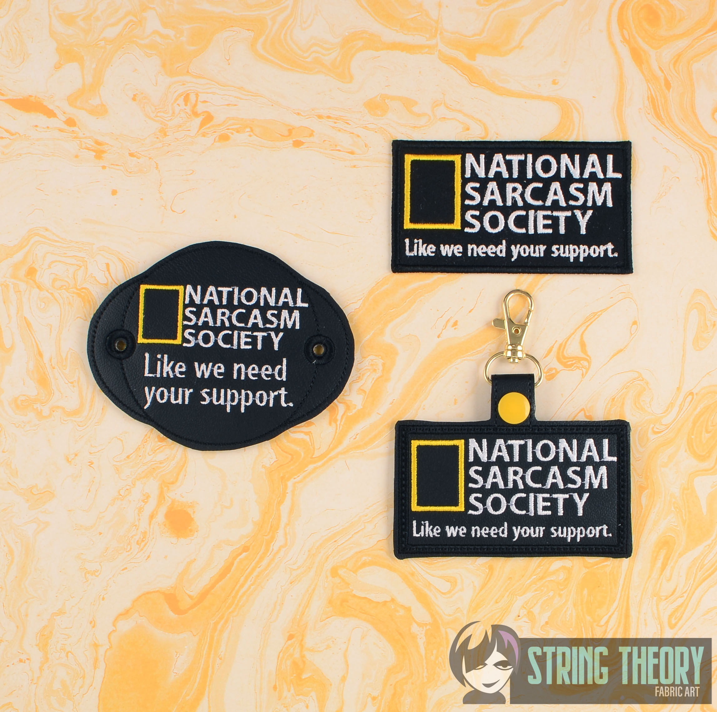 National Sarcasm Society set ITH machine embroidery design