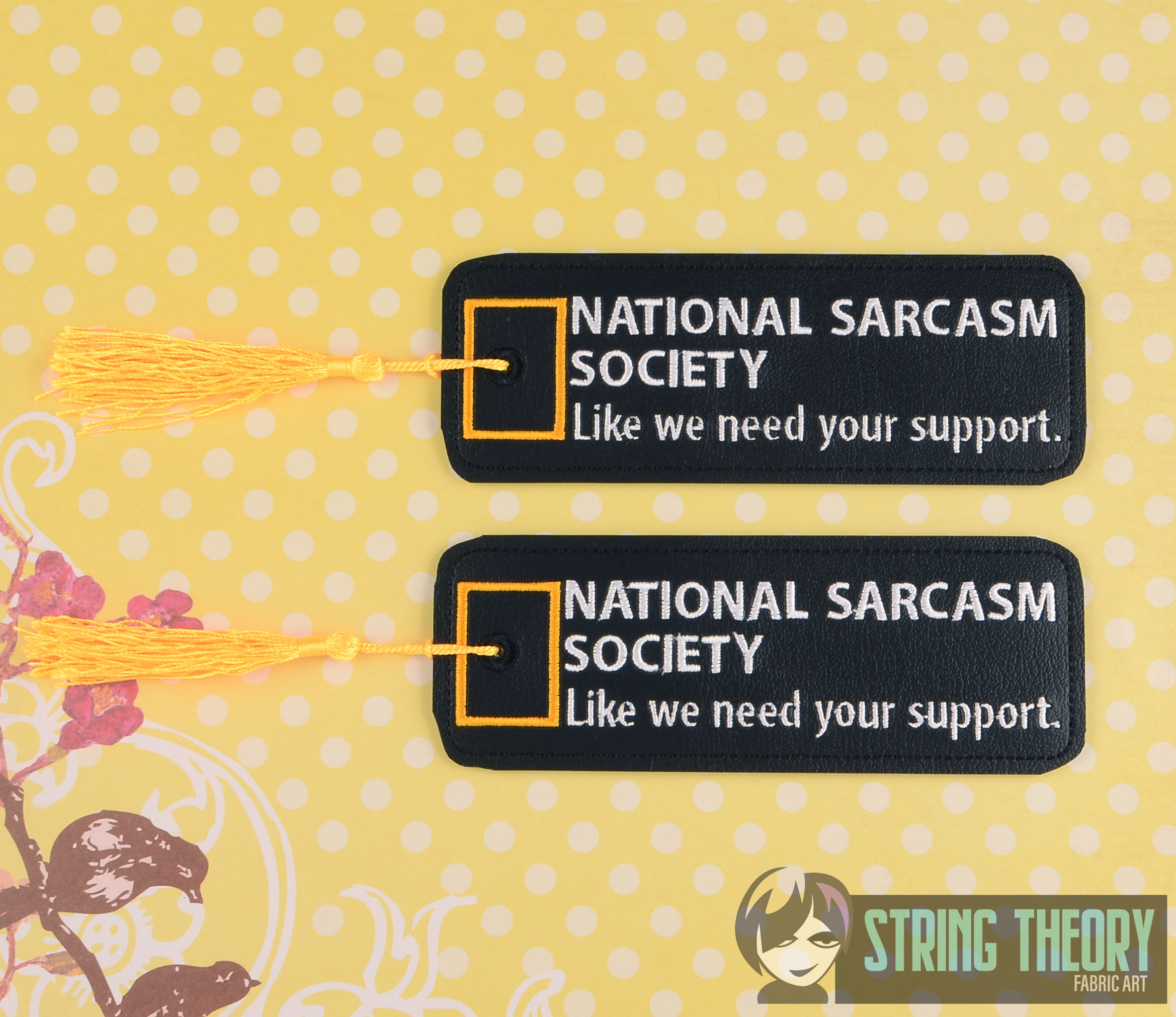 National Sarcasm Society Bookmark ITH Machine Embroidery Design