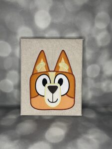Bluey Bingo Face machine embroidery design