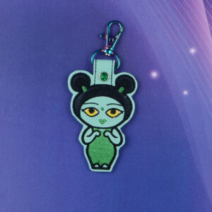 Firefly Green Fruity Oaty Girl Fob ITH machine embroidery design