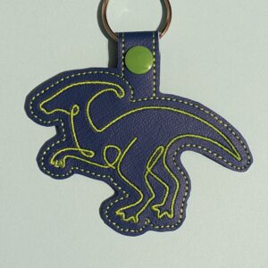 Continuous Line Parasaurolophus fob ITH machine embroidery design