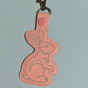 Continuous Line Bunny fob ITH machine embroidery design