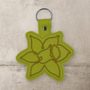 Continuous Line Narcissus Fob ITH machine embroidery design