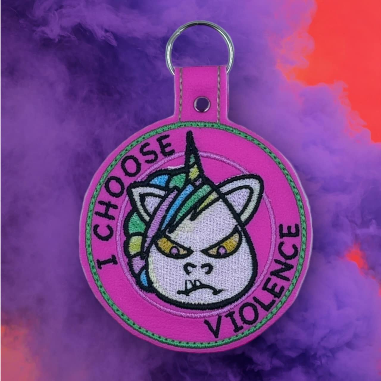 Shanky I Choose Violence fob ITH machine embroidery design