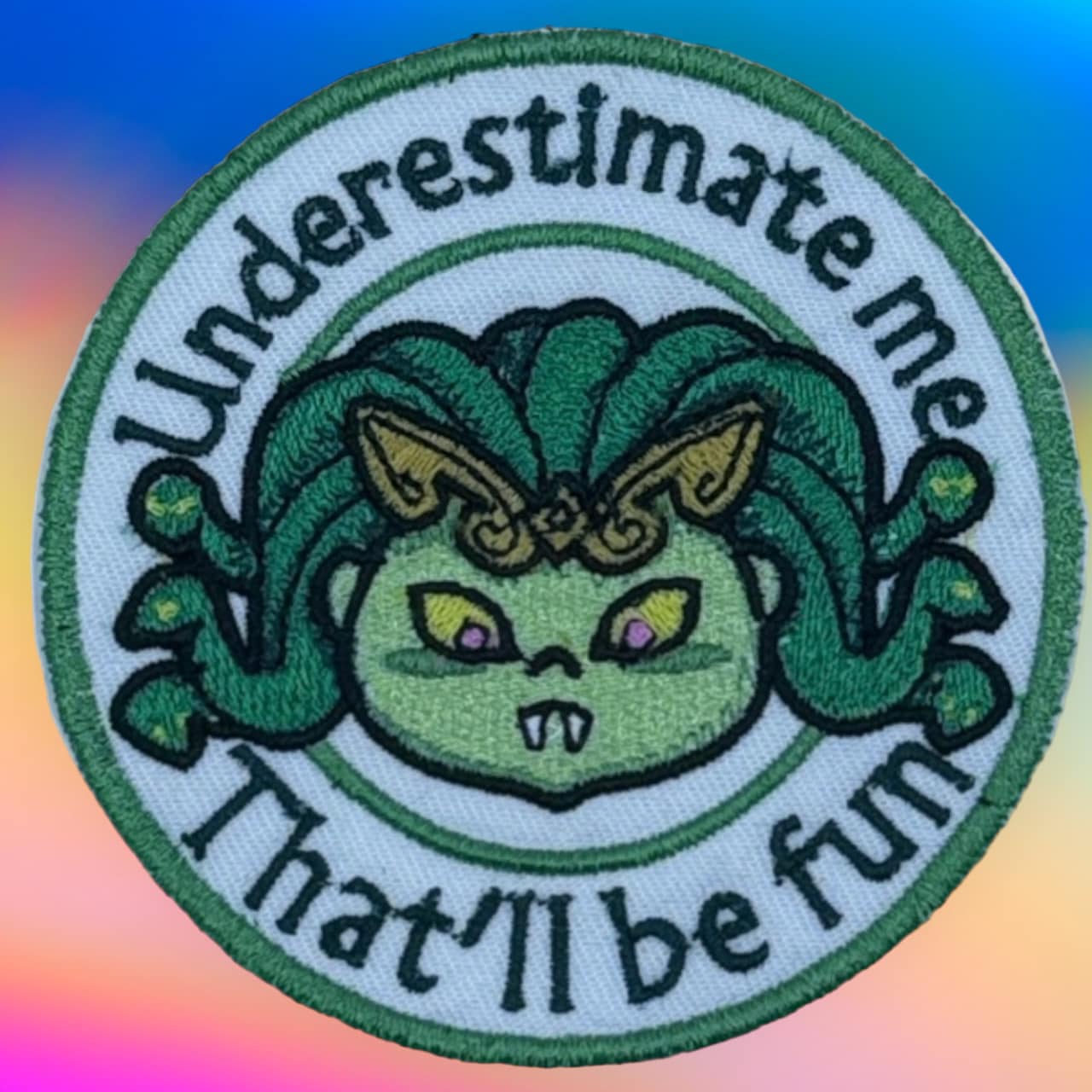 Slinky the Gorgon patch ITH machine embroidery design