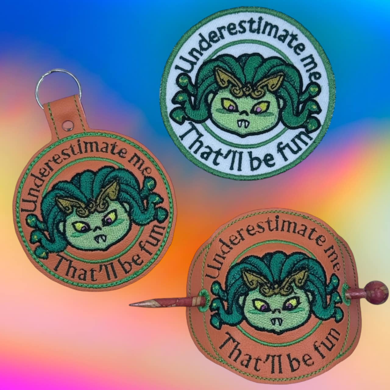 Slinky the Gorgon ITH machine embroidery design
