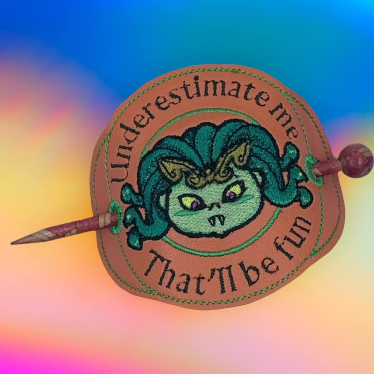 Slinky the Gorgon Bun Cover ITH machine embroidery design