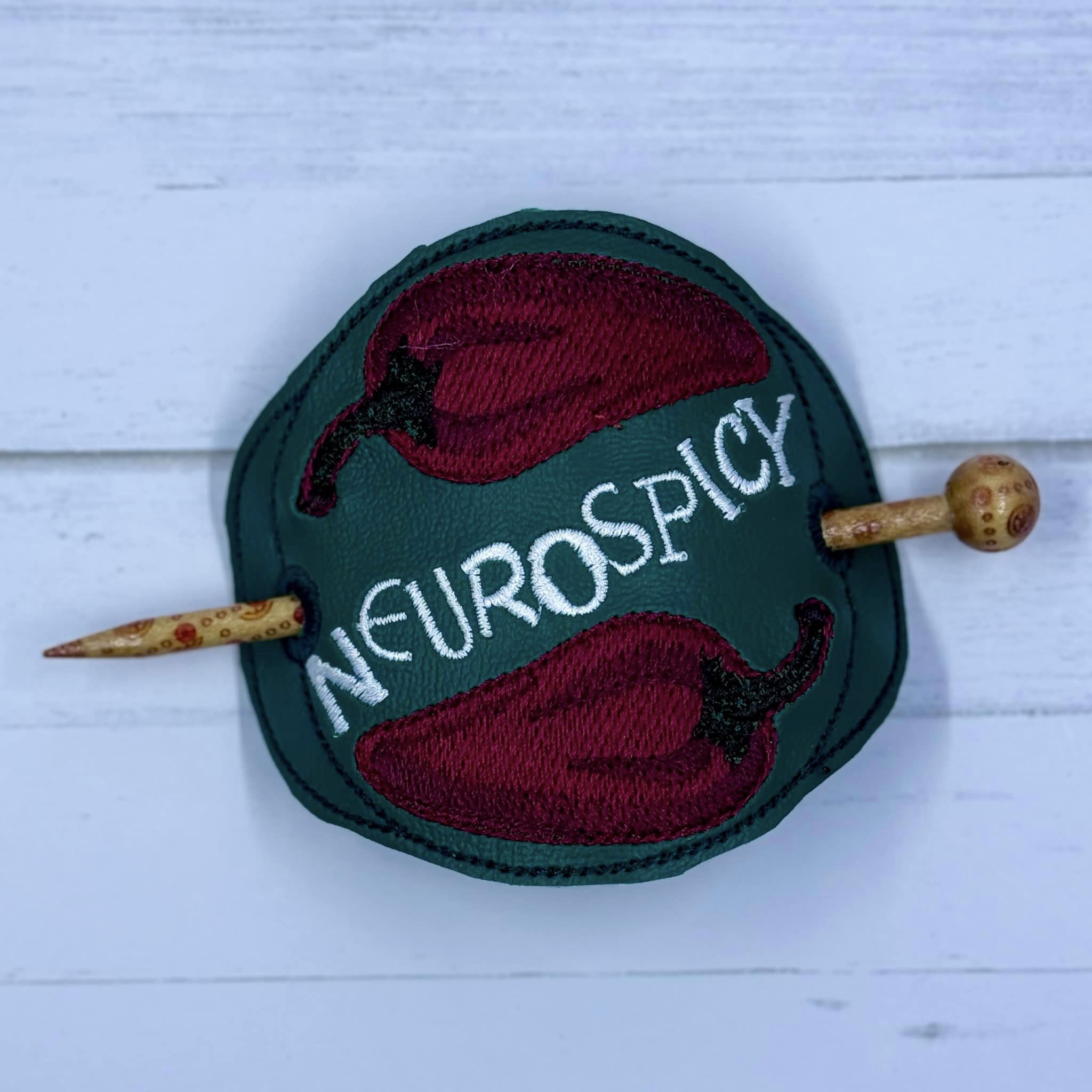 Neurospicy bun cover ITH Machine Embroidery Design
